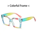 Occhiali anti-luce blu oversize con montatura floreale colorata e stanghette sfumate arcobaleno - Montatura Colorata Stampa Floreale Sfumata
