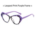 Cat eye glasses frames with purple tortoiseshell pattern and blue accents in TR90 material - Standard (Incl. 13% VAT) Leopard Print Purple Frame / Clear Anti-Blue Light