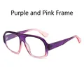 Occhiali quadrati oversize alla moda con montatura sfumata viola e rosa - Montatura Sfumata Viola Rosa
