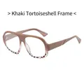 Vintage oversized square blue light glasses in khaki tortoiseshell pattern finish - Khaki Tortoise Frame