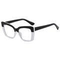 Montatura per occhiali cat-eye retrò con elegante design rettangolare bicolore nero e bianco - Montatura Bianco Nero