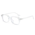 Minimalist transparent square eyewear frames with retro rivet details and clear finish - Transparent Frame / Clear Lens