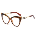 Montatura occhiali cat-eye tartarugata con aste dorate geometriche e cave raffinate - Montatura Tartarugata Lente Chiara