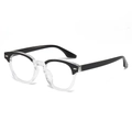 Retro two-tone round glasses frame with black upper and transparent lower design - Black Gradient Frame