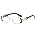 Vintage Metall Oval Sonnenbrille in Gold und Schwarz mit Retro Hip Hop Stil für Herren - Normal / Klare Gläser
