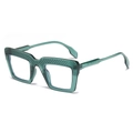 Occhiali quadrati oversize verde scuro con trama intrecciata a rilievo sulla montatura - Montatura Verde / Regolare