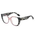 Occhiali da sole cat-eye oversize alla moda con motivo marmorizzato e logo LH oro - Montatura Leopardo Grigio Rosa