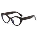 Montatura per occhiali cat-eye marrone scuro con lenti protettive anti luce blu chic - Montatura Caffè