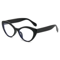 Occhiali cat-eye neri anti-luce blu con montura spessa lucida da donna eleganti - Montatura Completamente Nera