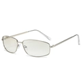 Retro small metal frame sunglasses in silver finish with transparent lenses for women - Regular / Silver Frame Light Mercury Lens