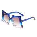 Gafas de sol cuadradas de gran tamaño con montura degradada azul-rosa y lentes teñidas - Régulier / Montura Degradado Azul-Rosa Lente Té Doble