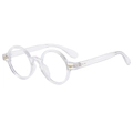 Retro transparent oval glasses with stylish gold wing accents on the hinges - Transparent Frame