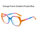 Occhiali TR90 rettangolari alla moda con montatura sfumata arancione e blu-viola - Montatura Arancione Gradiente Viola Blu