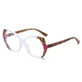 TR90 rectangular glasses in tortoiseshell and white finish with pink accents - Tea Tortoise and White Frame