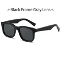 Classic square black acetate sunglasses with dark grey TAC lenses and UV protection - Black Frame Black Grey Lens