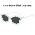 Polygon sunglasses with transparent PC frame and dark grey polarized lenses - Regular / Transparent Frame Black Grey Lens