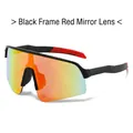 Fashionable sports sunglasses featuring black frame and red mercury mirrored lenses - Black Frame Red Mercury Lens