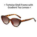 Occhiali da sole retrò cat-eye con montatura tartarugata e lenti sfumate tè - Regolare / Tartarugato Sfumato Marrone