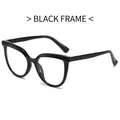 Occhiali neri oversize alla moda con design cat-eye e lenti anti-luce blu protettive - Nero