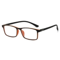 Lightweight black and orange TR90 reading glasses with anti-blue light rectangular frames - +1.00 Diopters / Black & Orange