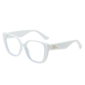 Montatura per occhiali cat-eye bianca con logo in metallo dorato sulla stanghetta - Bianco