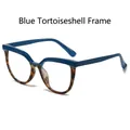 Montatura per occhiali quadrata oversize blu e tartarugata per un look alla moda - Tartarugato Blu