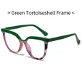 Cat eye blue light glasses with green and pink tortoiseshell contrast frame - Green Floral