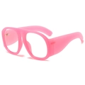 Occhiali rosa oversize rotondi con montatura spessa traslucida in stile retrò Y2K - Rosa