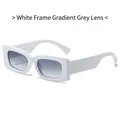 Chic square sunglasses with white frames and grey gradient lenses for beach street style - White Frame Gradient Grey Lens