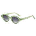 Chic oval sunglasses with light green translucent frames and grey gradient lenses - Jelly Green Frame Grey Lens