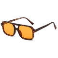 Vintage tortoiseshell sunglasses with orange lenses and double bridge pilot style frames - Leopard Frame Orange Lens