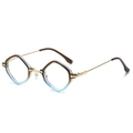 Occhiali da sole hip hop montatura metallo oro e lenti sfumate marrone blu - Montatura Sfumata da Marrone a Blu Lente Trasparente