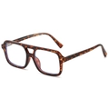 Classic retro tortoiseshell square sunglasses with blue light lenses for a stylish look - Tortoise Frame Clear Lens
