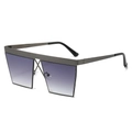 Square punk sunglasses with gunmetal frame and purple gradient lenses for men and women - Regular / Regular (incl. 13% VAT) Gunmetal Frame Double Gray Lenses