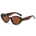 Vintage cat eye sunglasses with classic tortoiseshell frame and brown lenses - Leopard Frame Brown Lens