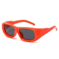 Gafas de sol rectangulares retro con montura naranja brillante y lentes gris oscuro - Montura Naranja Lentes Grises
