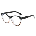 Lunettes TR90 yeux de chat anti-lumière bleue avec monture noire et écaille de tortue - Léopard Noir