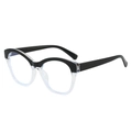 Lunettes anti-lumière bleue œil de chat en TR90 avec monture noire et transparente - Monture Noir et Blanc