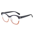Montures de lunettes œil de chat TR90 tendance avec dégradé tricolore et anti-lumière bleue - Monture Gris Orange
