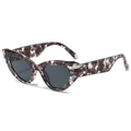 Gafas de sol ojo de gato en carey con lentes gris oscuro y bisagras de plata metal - Montura Floral Púrpura Lentes Grises