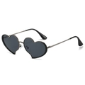 Lunettes de soleil en forme de cœur avec verres foncés et monture en métal - Monture Anthracite Verres Gris