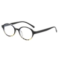 Montatura ovale retrò nera e tartarugata con lenti anti-luce blu stile vintage - Montatura Nero Superiore Tartarugato Inferiore