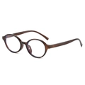 Retro oval tortoiseshell glasses frame with blue light blocking lenses for women - Brown Frame