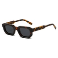 Lunettes de soleil rétro à monture épaisse en écaille avec verres gris - Monture Léopard Verres Gris