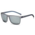 Polarized sports sunglasses with grey textured frames and silver mirrored lenses - Regular / Regular Grey Frame with Silver Mirror Lenses