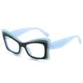 Übergroße Schmetterlings-Brillengestelle im Cat-Eye-Stil in Blau und Schildpatt - Blauer Rahmen