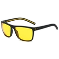 Men's sports polarized sunglasses with black carbon fiber frame and yellow night vision lenses - Regular / Regular (Inc. 13% VAT) Black Frame Yellow Lenses