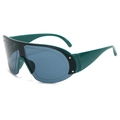 Futuristische donkergroene wandelsportzonnebril met blauwe anti-UV-glazen - Groen Frame Blauwgrijze Lenzen