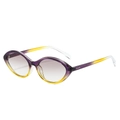 Fashionable cat eye sunglasses with purple and yellow gradient frames for women - Purple Yellow Frame Double Grey Lens
