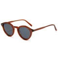 Occhiali da sole ovali vintage con montura marrone arancio traslucida e lenti grigio scuro - Regolare / Montatura Rosso Vino / Lenti Grigie